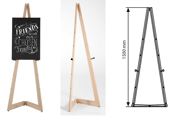 Bordezel - mobiel - inklapbaar -  150 cm hoog - beukenhout